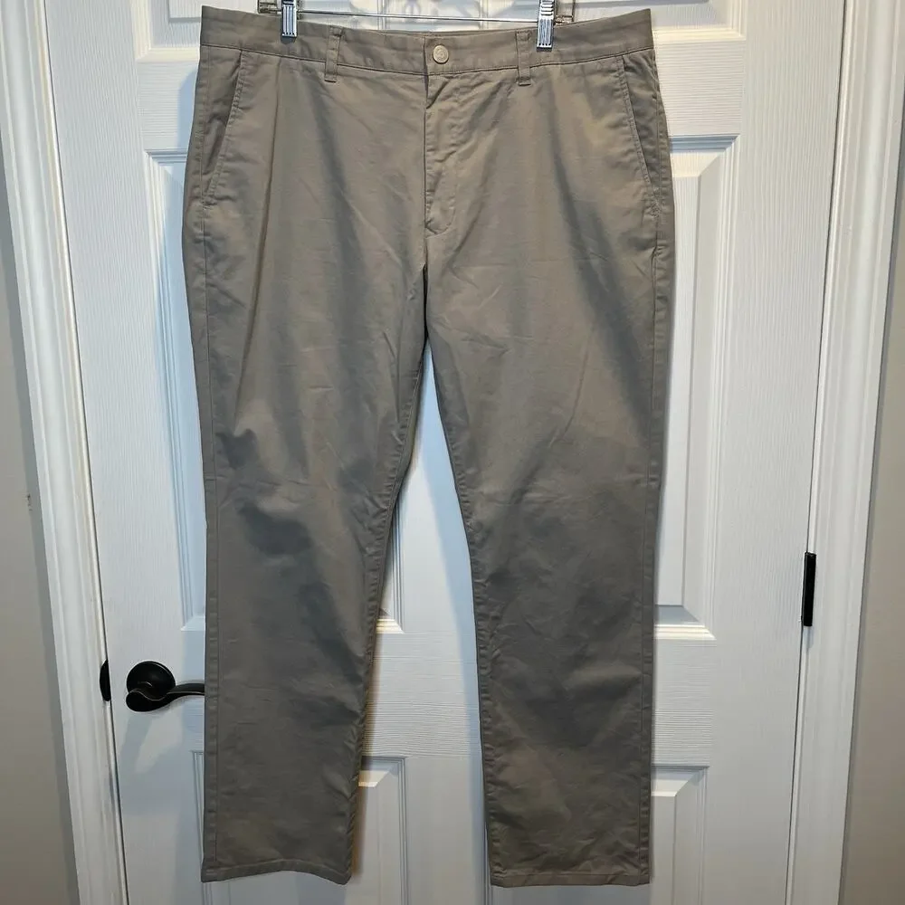 Bonobos Men’s 38X30 Pants Gray Slim Fit Khakis Chinos Flat Front Twill Workwear